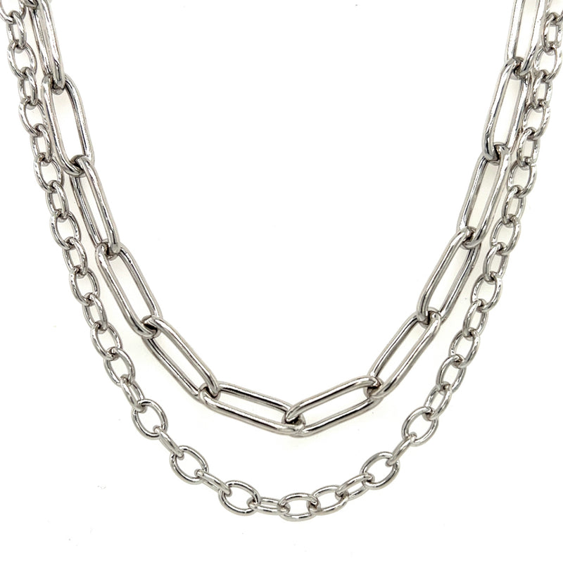 Silber Damencollier 2-reihig