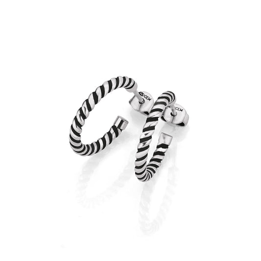 Silber Creolstecker | oxidiert