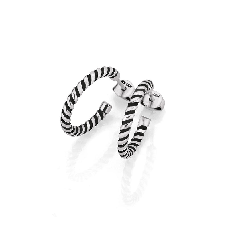 Silber Creolstecker | oxidiert