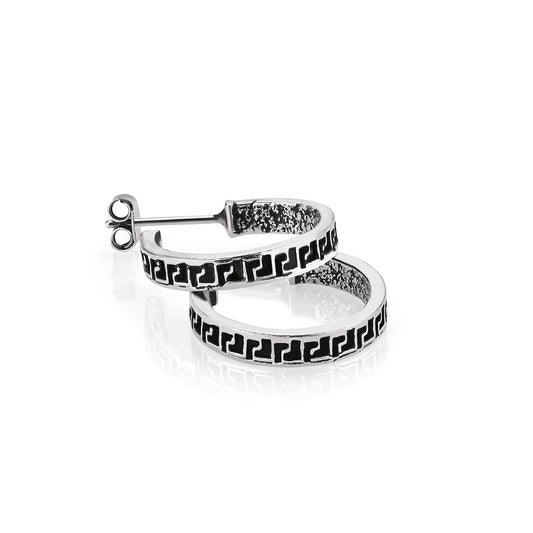 Silber Creolstecker | oxidiert