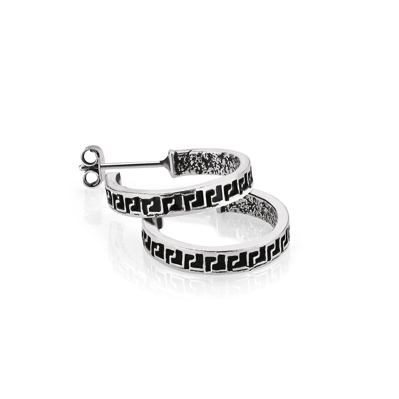 Silber Creolstecker | oxidiert