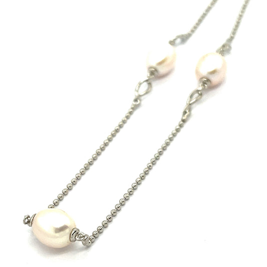 Silber Collier mit Perle