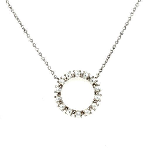 Silber Collier mit Perlen