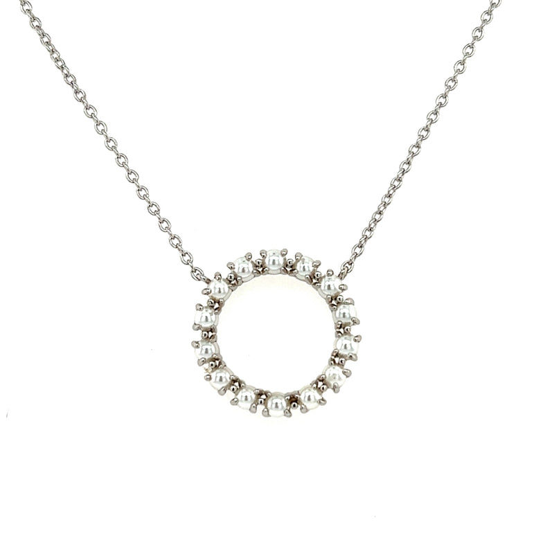 Silber Collier mit Perlen