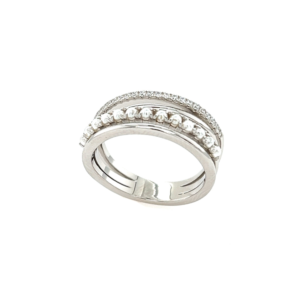 Silber Damenring | Muschelkernperle
