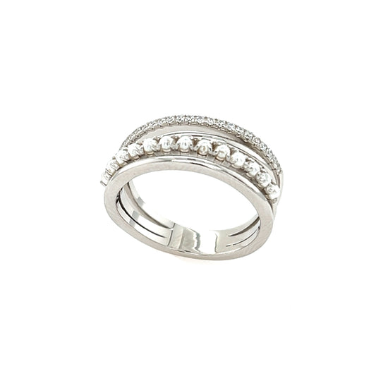 Silber Damenring | Muschelkernperle