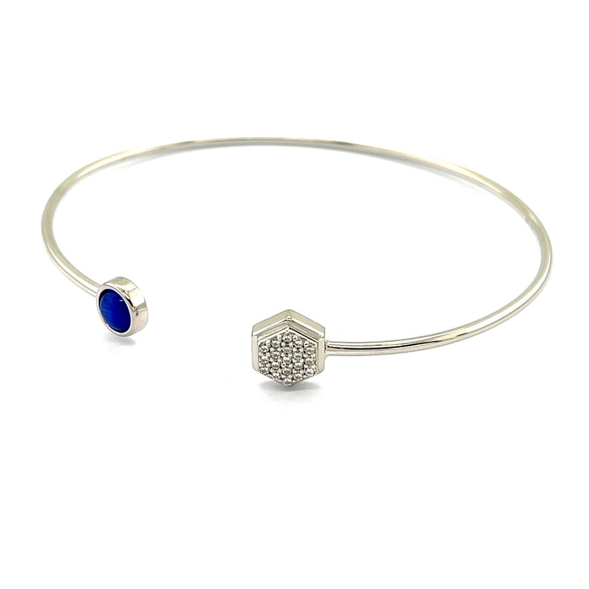 Silber Armspange | Cat-Eye u. Zirkonia
