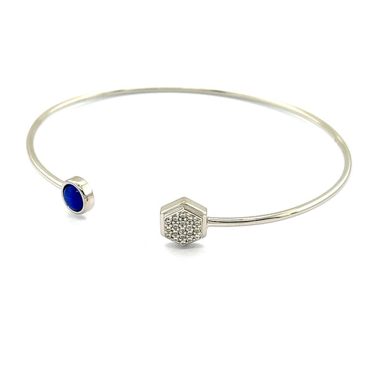 Silber Armspange | Cat-Eye u. Zirkonia