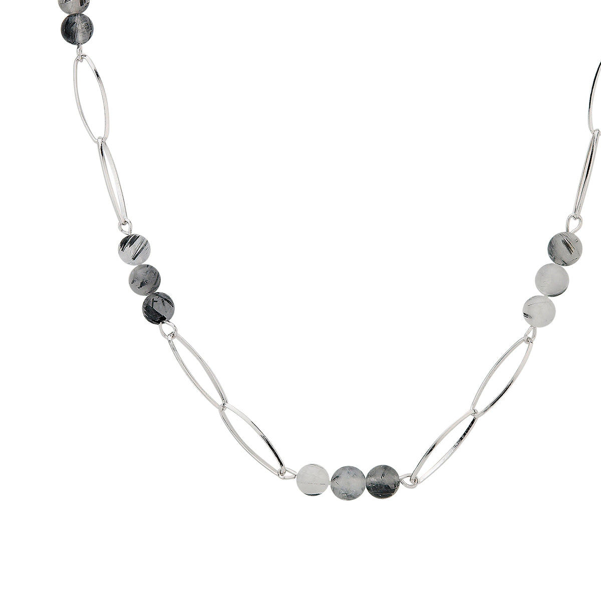Silber Damencollier mit Turmalinquarz
