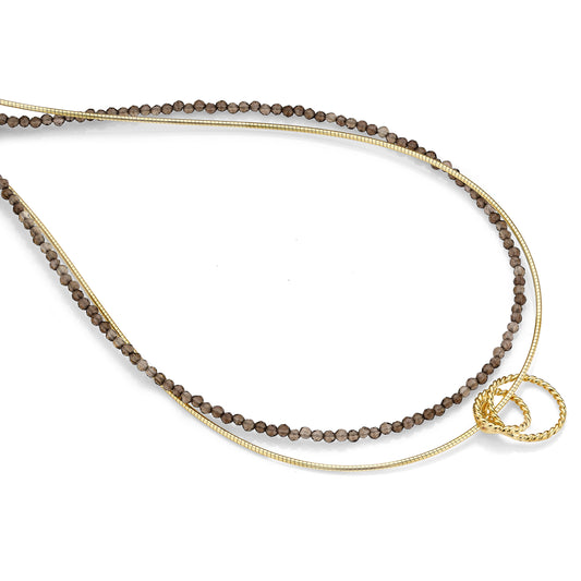 Silber Collier mit Rauchquarz