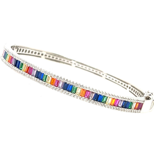Silber Armreif | Zirkonia multicolor