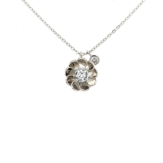 Silber Collier mit Blüte