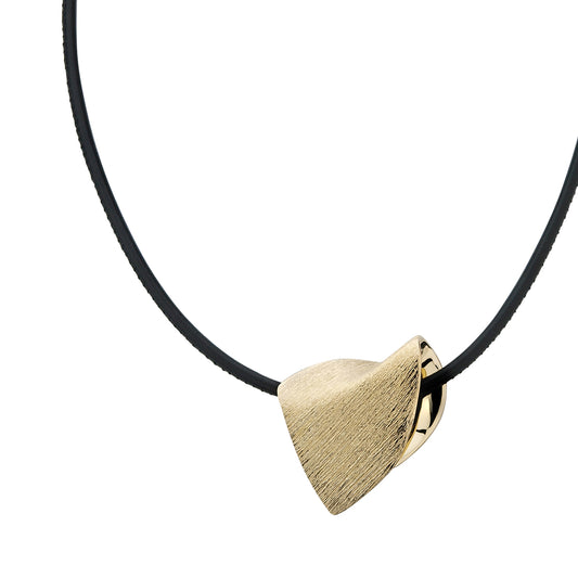 Silber Leder-Collier mit Behang