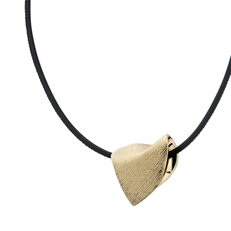 Silber Leder-Collier mit Behang