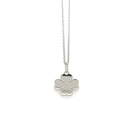 Silber Collier mit Kleeblatt