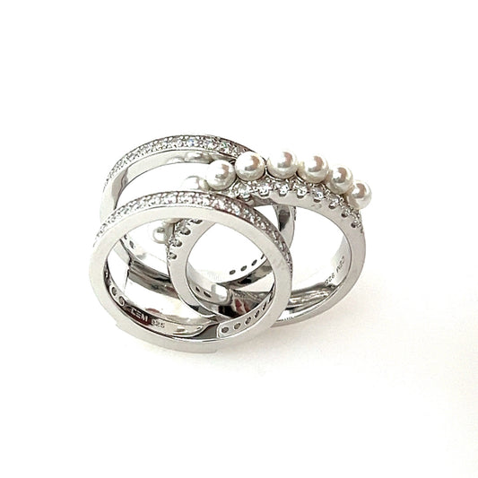 Silber Damenring | 2-teilig