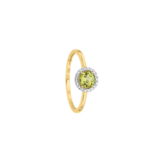 585/- Damenring | Peridot u. Brillant