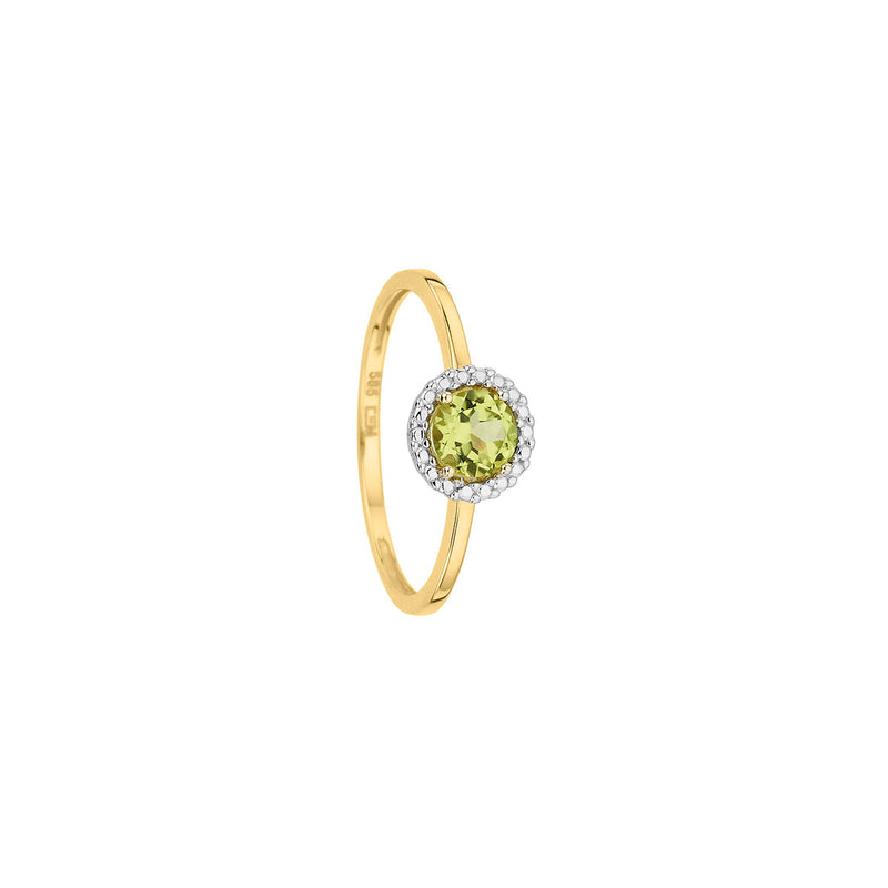 585/- Damenring | Peridot u. Brillant
