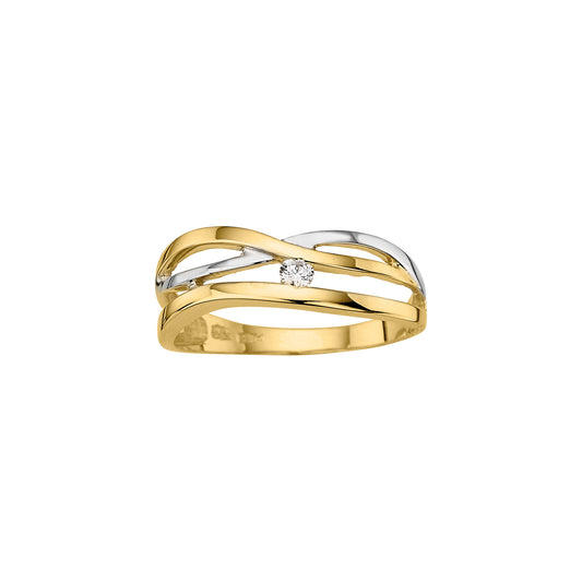 333/- Damenring bicolor