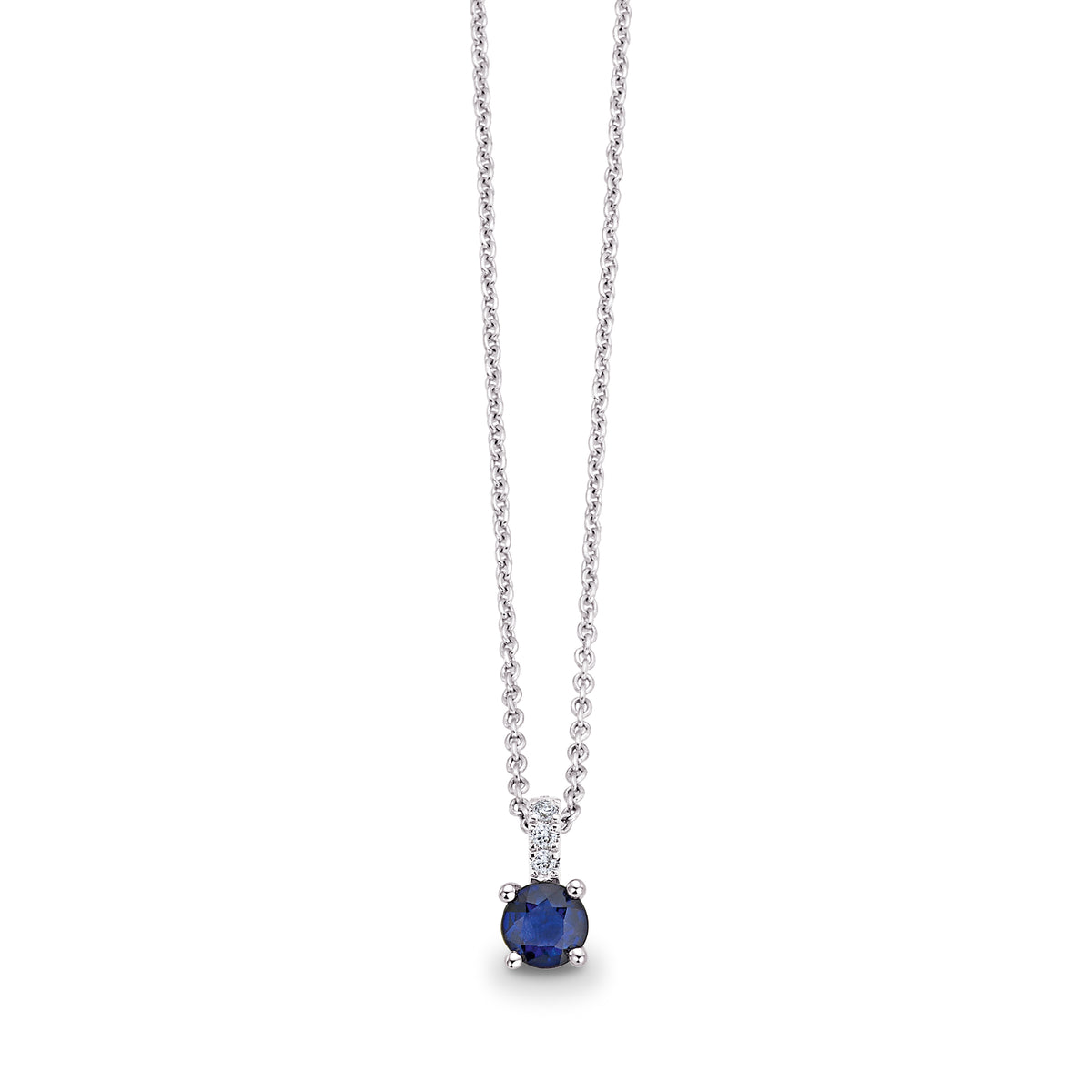 585/- Collier mit Saphir u. Brillant
