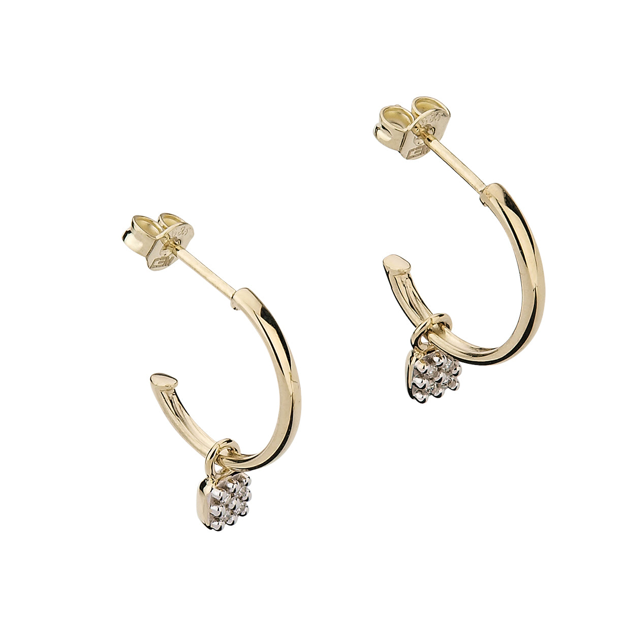 585/- Creolstecker mit Einhänger | 0,05 ct.