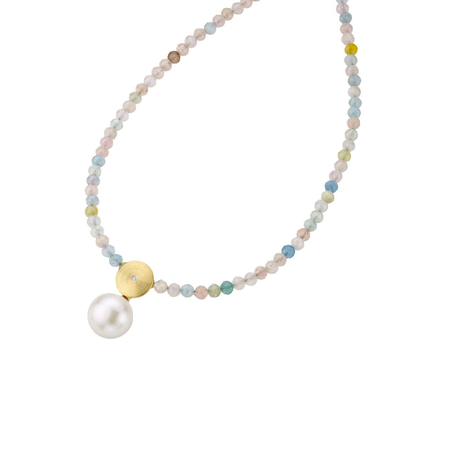 Steinkette mit Behang Gold 585