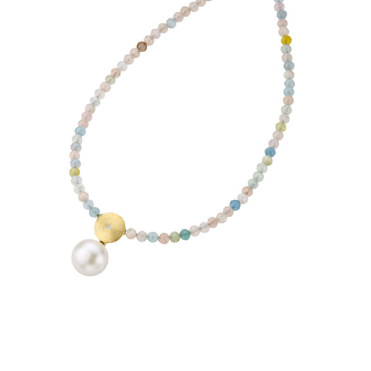 Steinkette mit Behang Gold 585