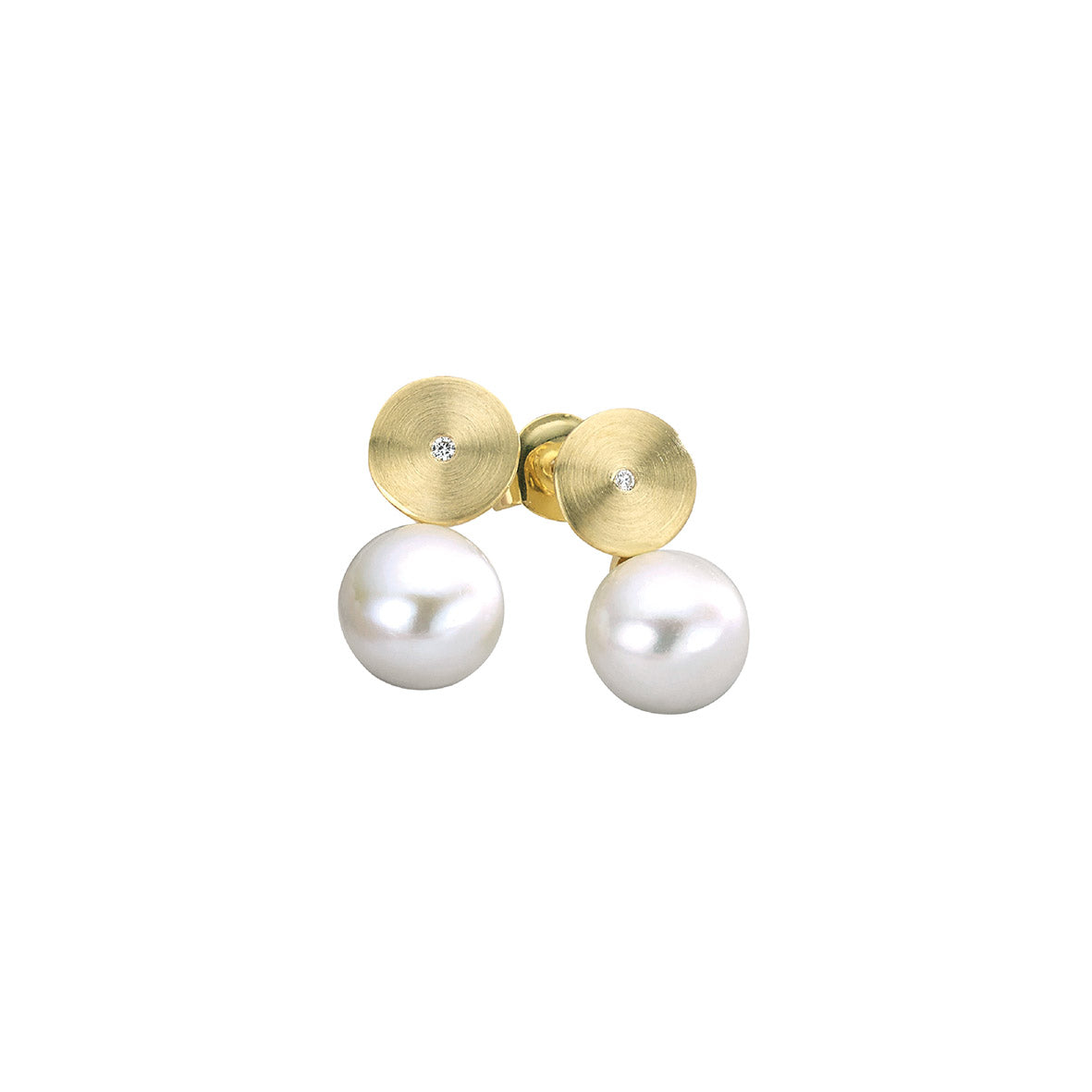585/- Ohrstecker | Perle u. Brillant