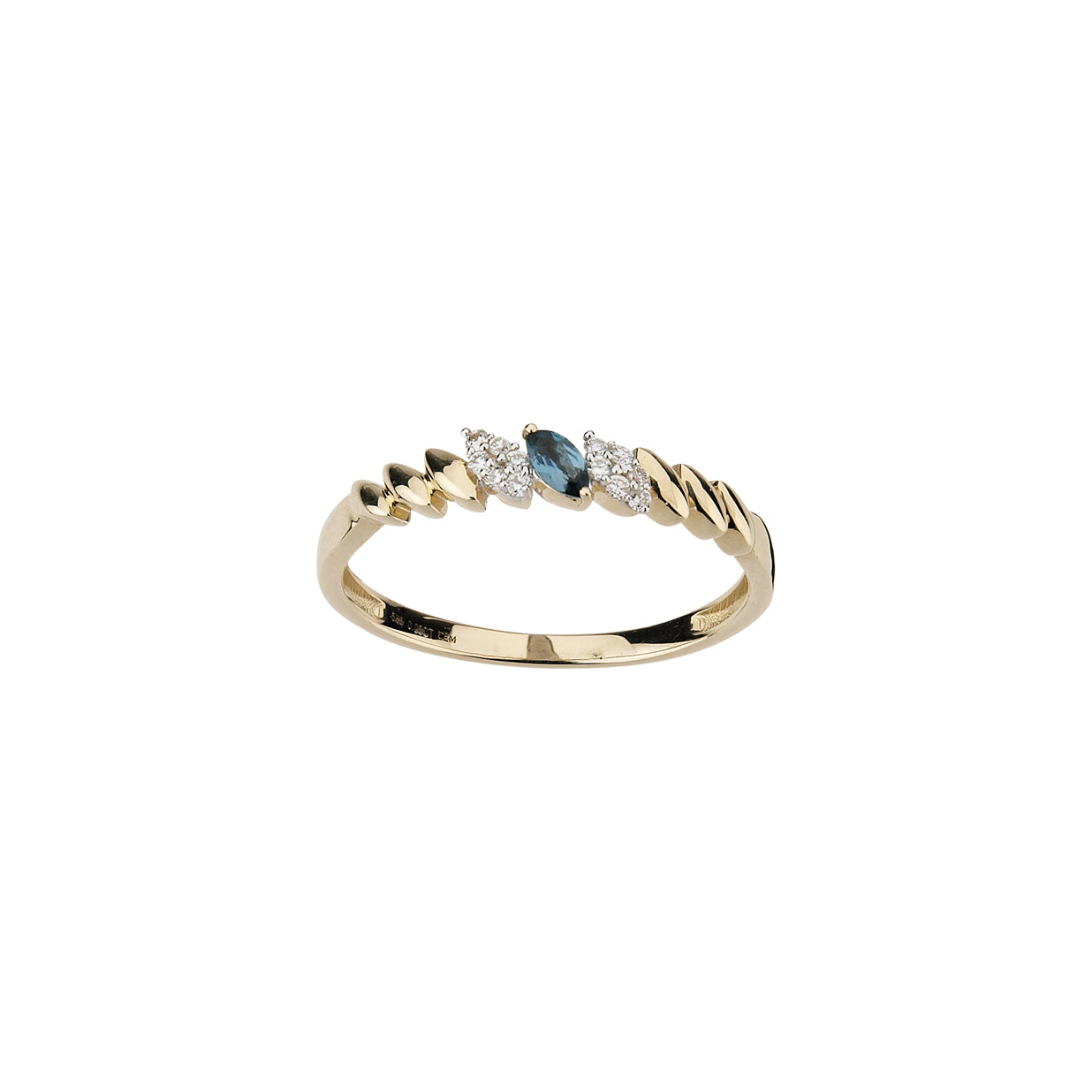 585/- Damenring | Blautopas u. Brillant