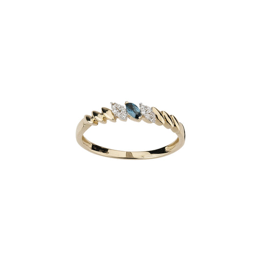 585/- Damenring | Blautopas u. Brillant