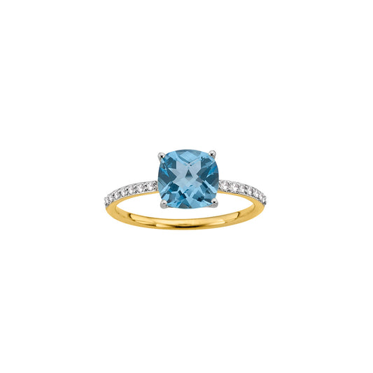 585/- Damenring | Blautopas u. Brillant
