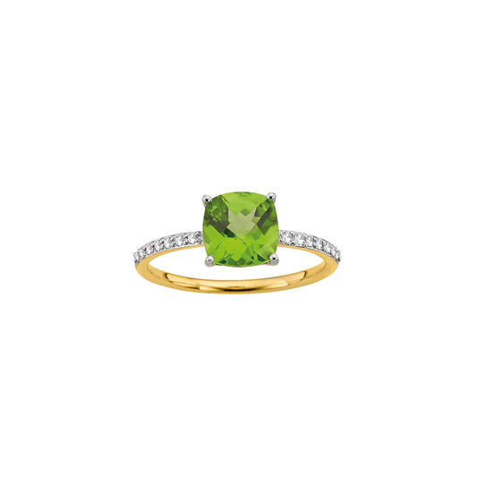 585/- Damenring | Peridot u. Brillant