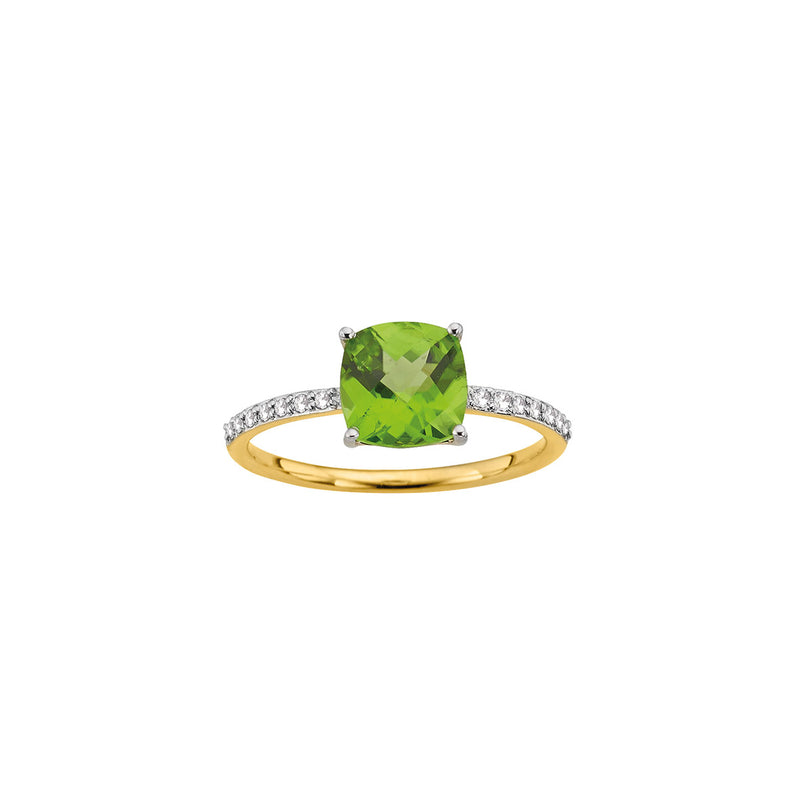 585/- Damenring | Peridot u. Brillant