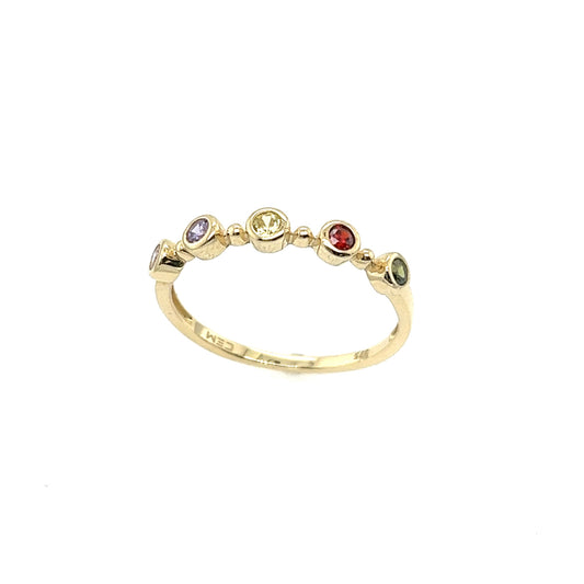 375/- Damenring | Zirkonia multicolor