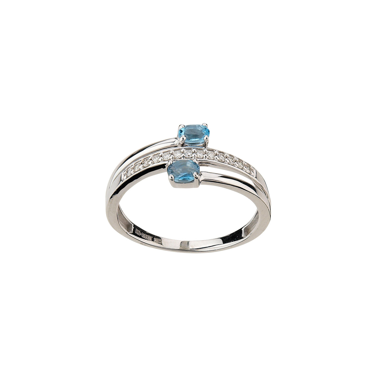 585/- Damenring | Blautopas u. Brillant