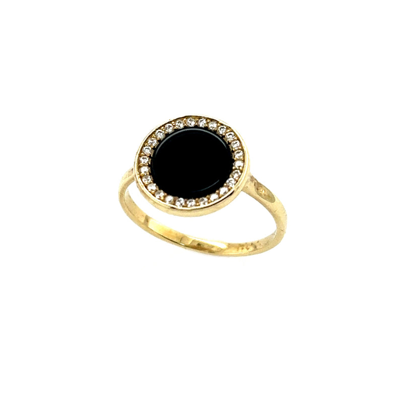 333/- Damenring | Onyx u. Zirkonia