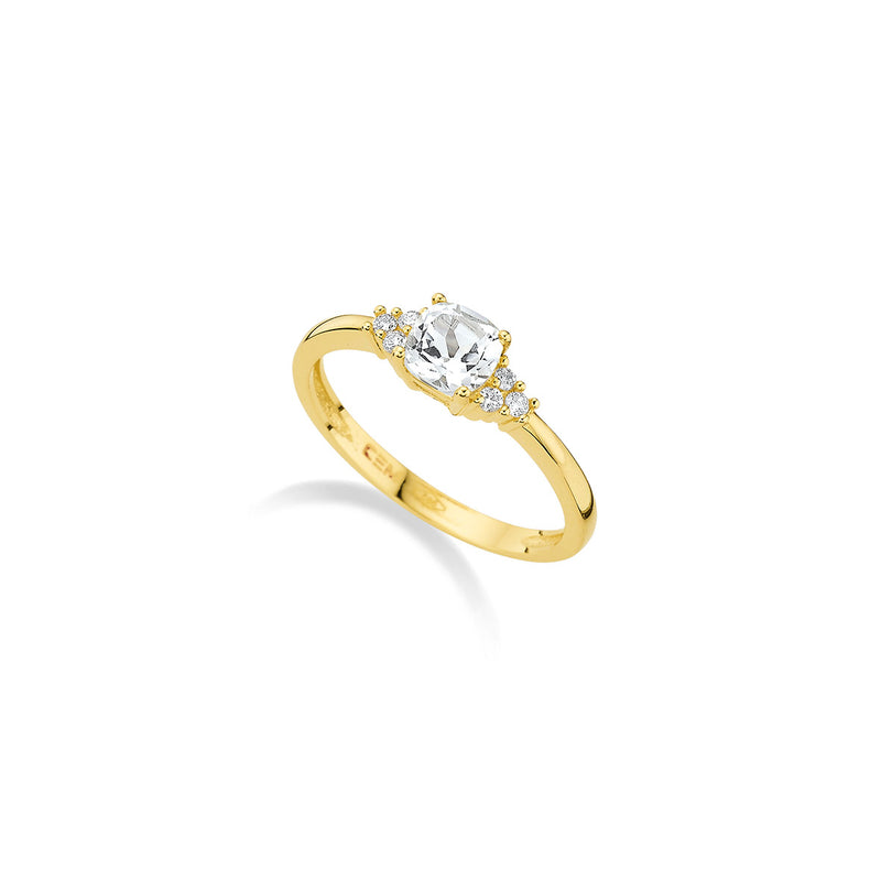 585/- Damenring | Topas u. Brillant