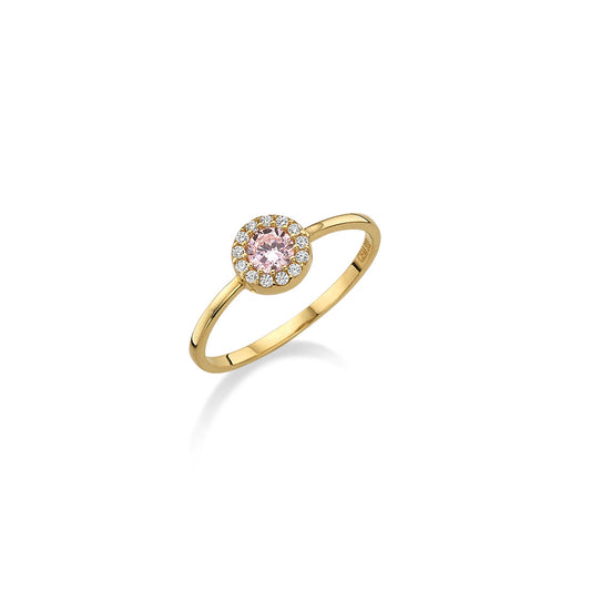 333/- Damenring | Zirkonia pink u. weiß