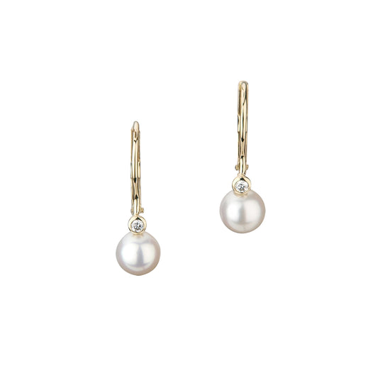 585/- Ohrboutons | Perle u. Brillant