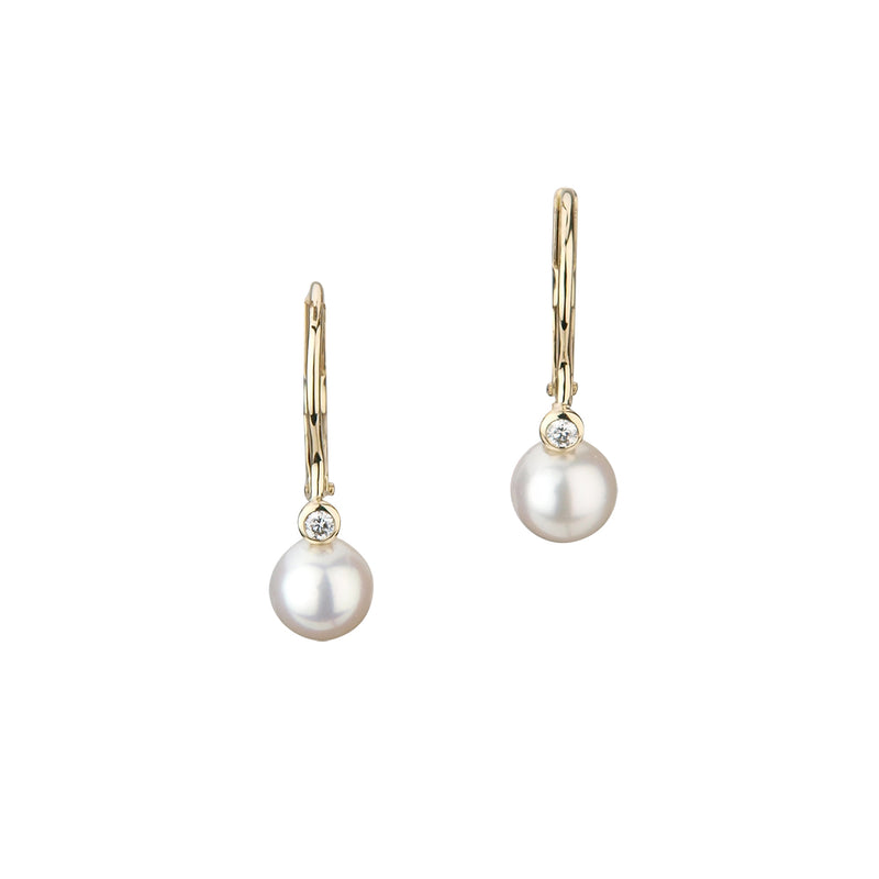 585/- Ohrboutons | Perle u. Brillant