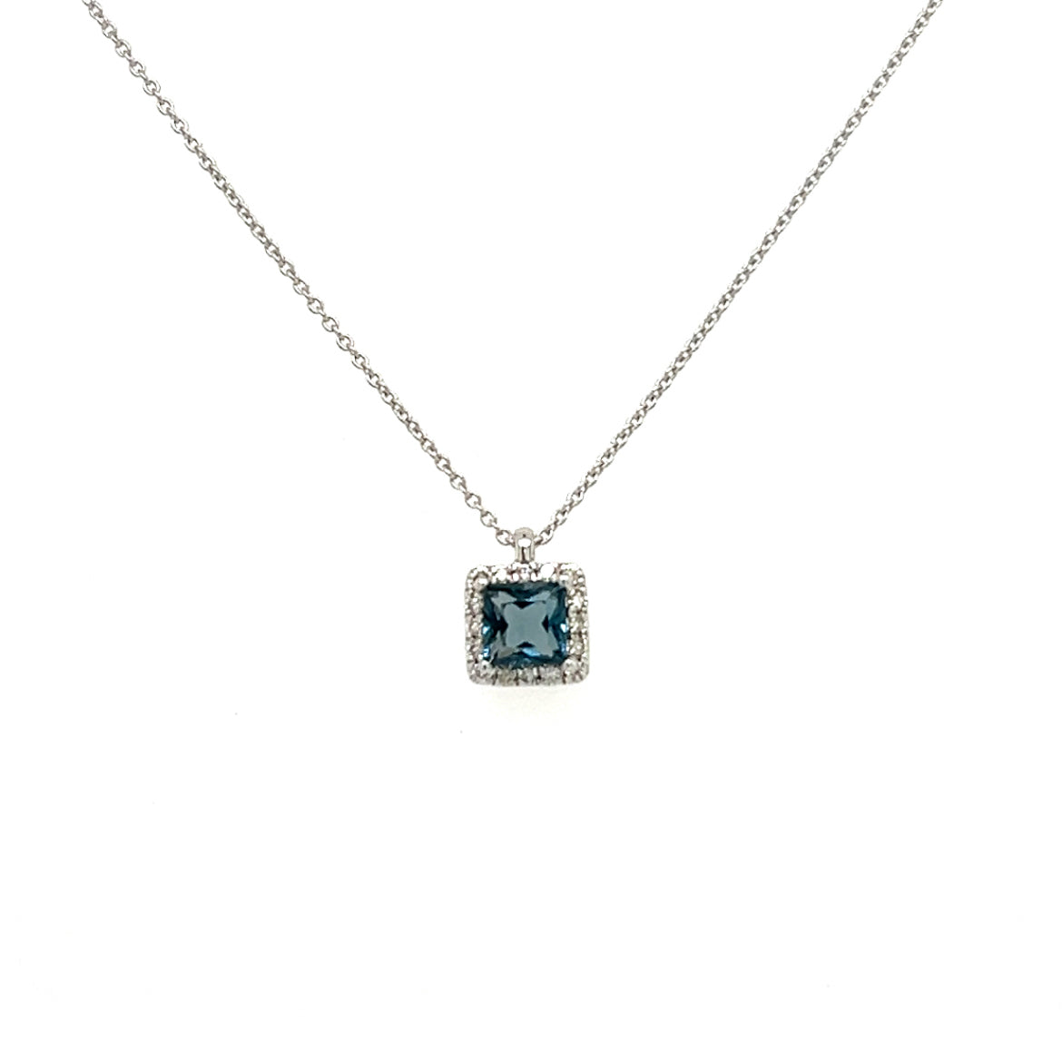 585/- Collier mit Blautopas u. Brillanten