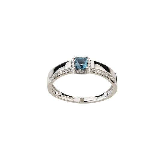 585/- Damenring | Blautopas u. Brillant