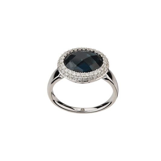 585/- Damenring | Blautopas u. Brillant