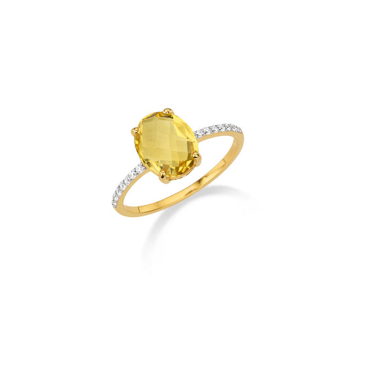 333/- Damenring | Citrin u. Zirkonia