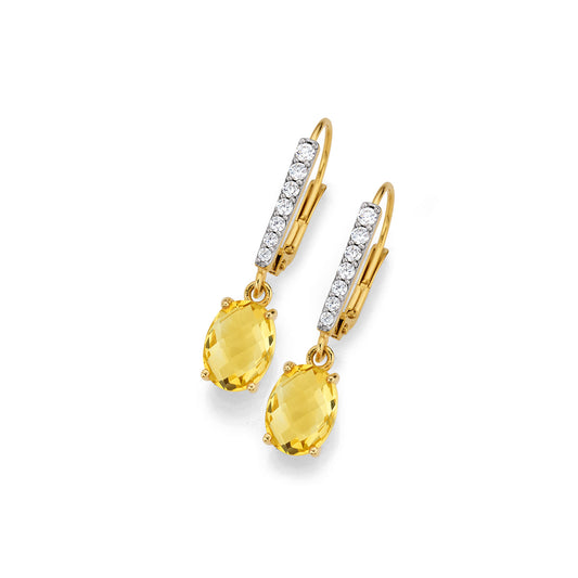 333/- Ohrhänger | Citrin u. Zirkonia