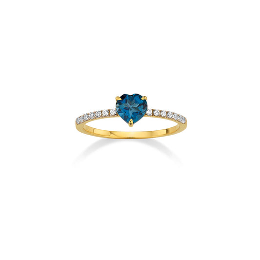 333/- Damenring | Blautopas u. Zirkonia