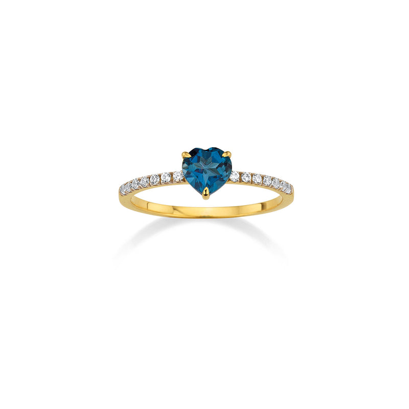 333/- Damenring | Blautopas u. Zirkonia
