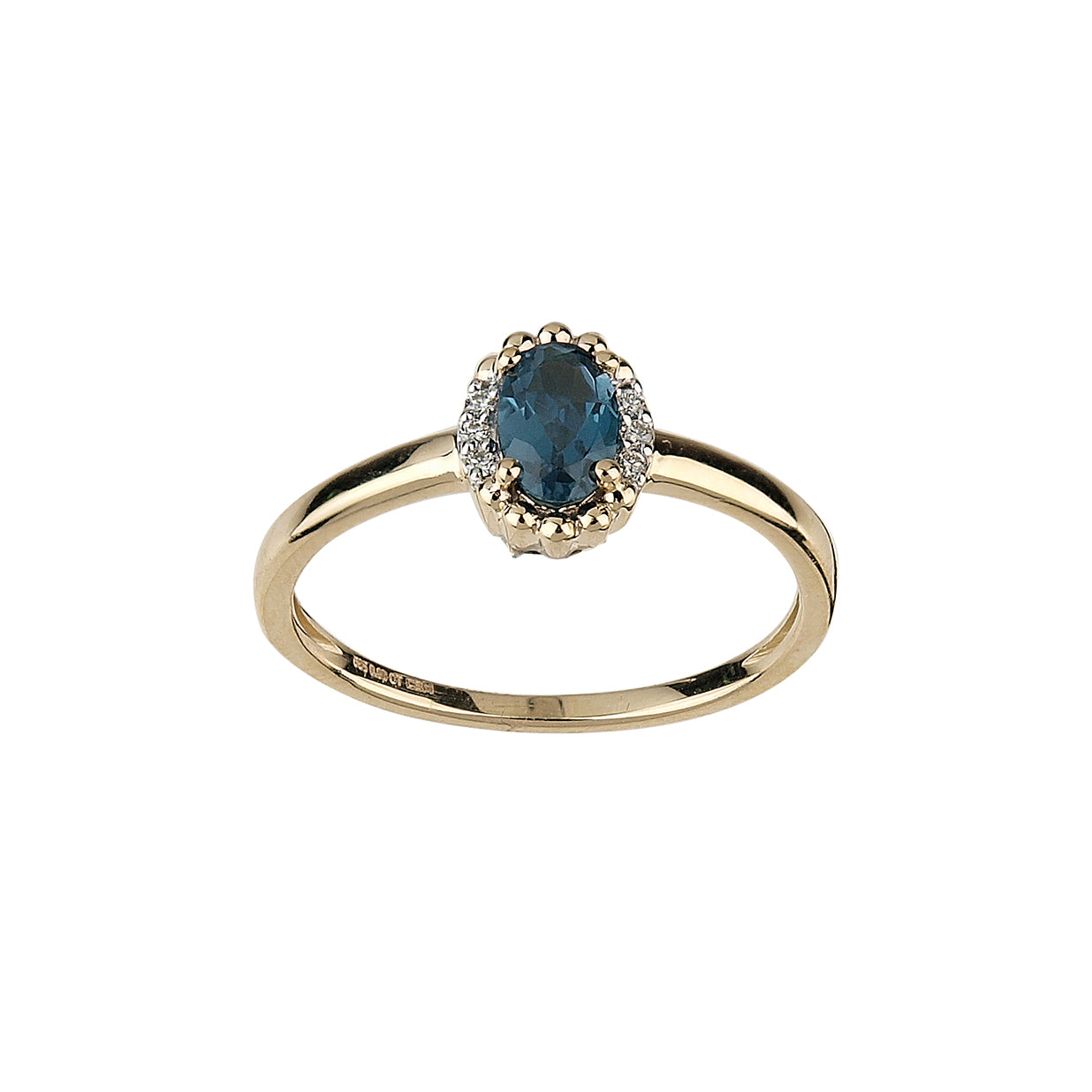 585/- Damenring | Blautopas u. Brillant