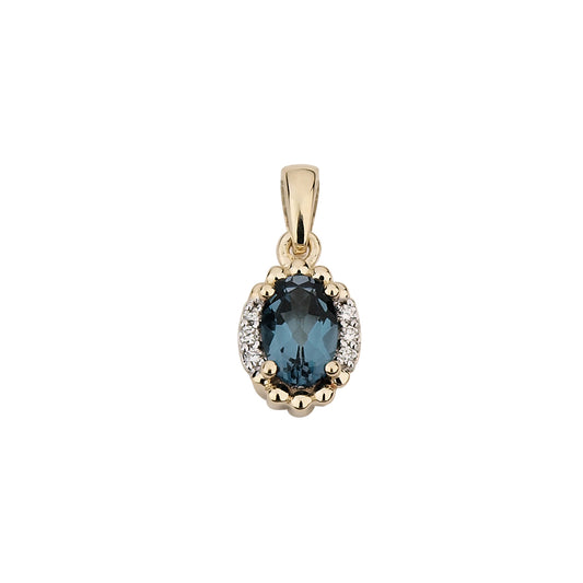 585/- Anhänger | Blautopas u. Brillant