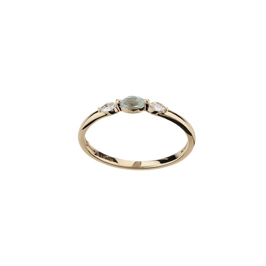 585/- Damenring | Blautopas u. Brillant
